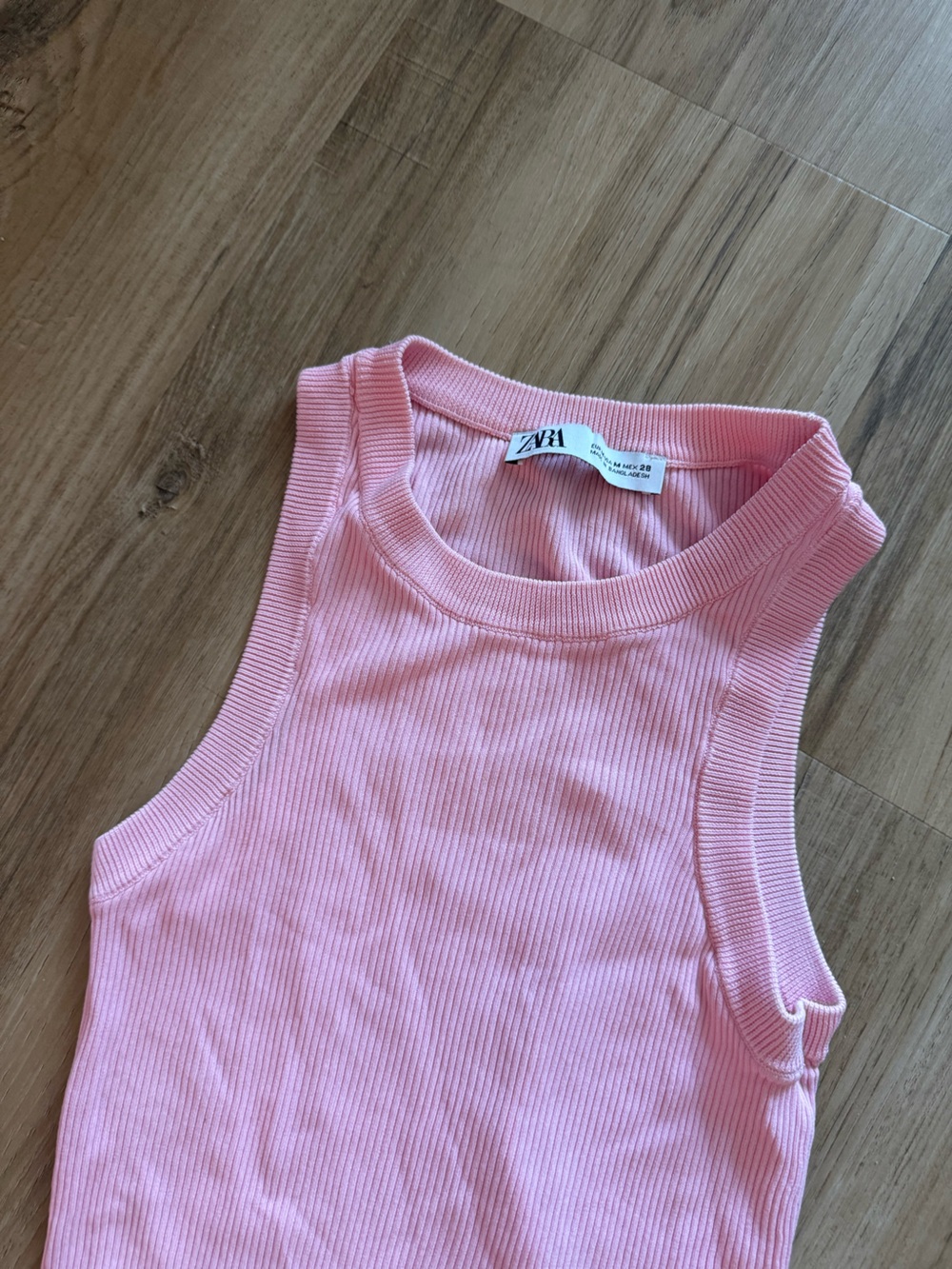 Zara Light Pink Ribbed Tank Top - Picture 2 of 4